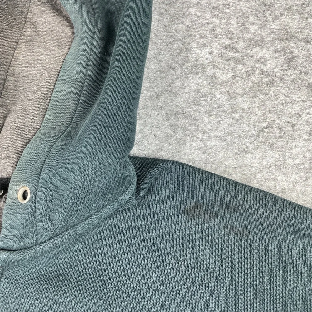 Vintage Nike Hoodie Mens Large Green Swoosh Fleece Lined Full Zip Sweatshirt